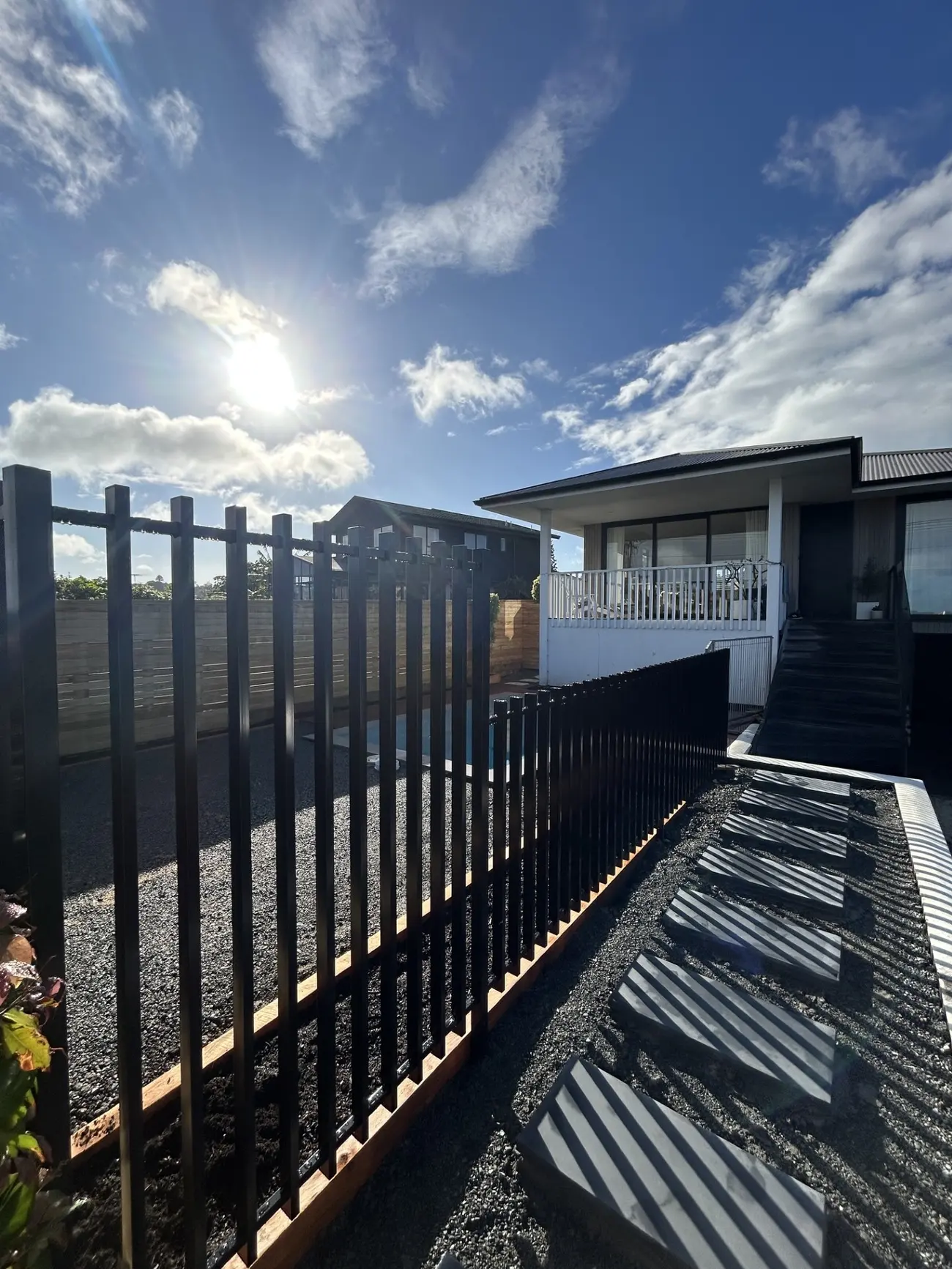 Fence line beside steps by Professional Fitouts